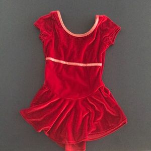 Red figure skating practice dress